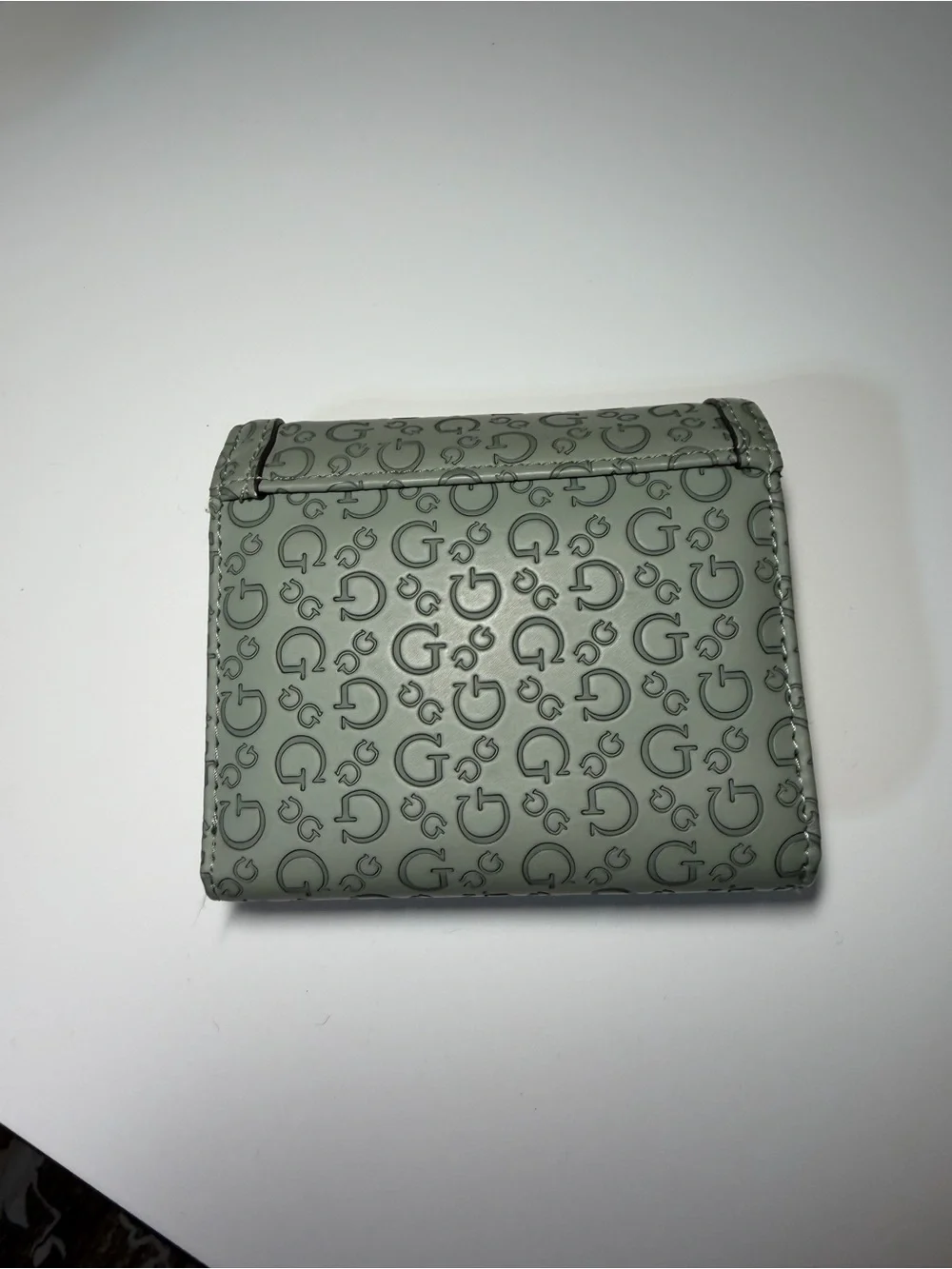 Guess Sage Green Signature Logo Compact Wallet